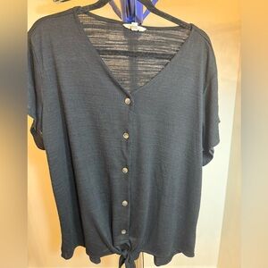 Vintage Black Button-Down Shirt